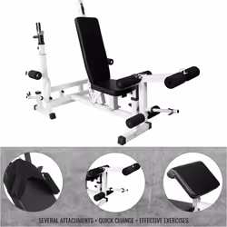 Gorilla Sports 100115-00022-0001 banc de musculation Noir, Blanc - Vue supplémentaire 6