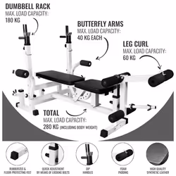Gorilla Sports 100115-00022-0001 banc de musculation Noir, Blanc - Vue supplémentaire 7