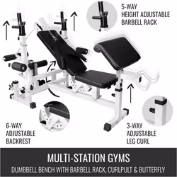 Gorilla Sports 100115-00022-0001 banc de musculation Noir, Blanc - Vue supplémentaire 8