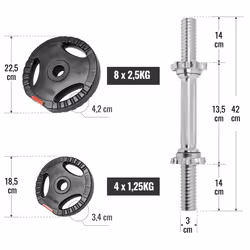Gorilla Sports 100255-00007-0032 haltère Haltère ajustable 31,1 kg - Vue supplémentaire 7
