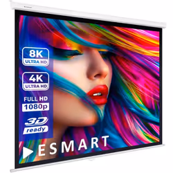 ESMART Professionnel MIROLO Toile pour store enrouleur 213 x 213 cm (120) 1:1 Écran de projecteur home cinéma écran Rollo LC ...