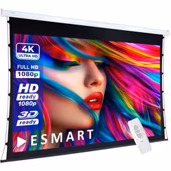 ESMART Economy EXT Toile de Tension 240 x 135 cm (108)  Format 16:9  Télécommande  Home cinéma projecteur électrique
