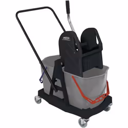 cadre stable en plastique avec arceau de poussée métallique presse à mop robuste à double mâchoire roues pivotantes en métal  ...