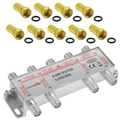 Répartiteur coupleur dantenne TV 8 sorties Fiche F inclue - 100dB 5-2450 MHz
