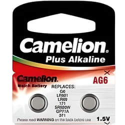 Piles boutons Alcaline AG 6 / LR920 / 371 / 171 / Blister de 2 piles « SANS MERCURE » CAMELION