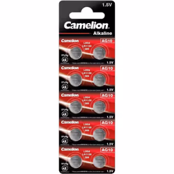 Description générale Pack de 10 piles alcalines AG10, sans mercure, d'une tension de 1,5 Volt. Idéales pour divers appareils  ...
