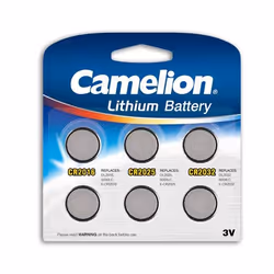 Camelion 130 00600, Batterie à usage unique, Lithium, 3 V, 6 pièce(s), 10 année(s), Acier inoxydable