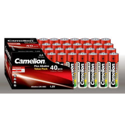 Camelion 11104006 Plus Alkaline Batterie LR06 (Mignon, AA, 40er-Pack) rot/gold Batterie à usage unique Alcaline