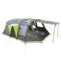 Tente familiale Tunnel - Skandika Nordland 6 - 6 personnes - Camping - 1 Cabine divisible - Sol cousu - Anthracite/vert