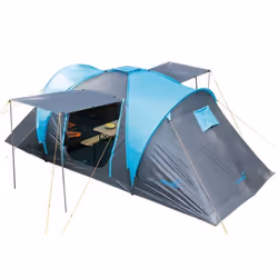 Tente dôme familiale - Skandika Hammerfest 4 Protect - 4 personnes - Sol cousu - 500x220 cm - 2 cabines Colonne deau: 3000 mm