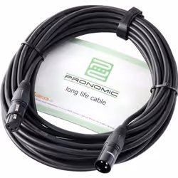 Câble Instrument XLR - Pronomic - Stage XFXM-10 - 10m - Connecteur 3-broches - Noir