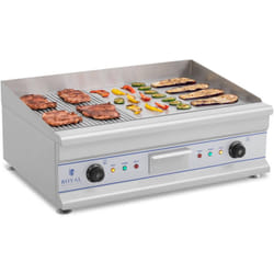 Plancha Électrique Double Lisse Nervurée Grill Électrique Professionnel 6400w