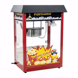 Machine à popcorn noire Royal Catering 1.600W 5 kg/h 16 L/h Diamètre de la cuve 185 cm Téflon Inox RCPS-16E