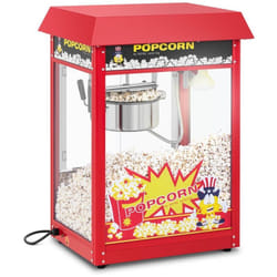 Royal Catering - Small Popcorn Machine - 1600 w Power, acier inoxydable, verre durci et matériau en téflon