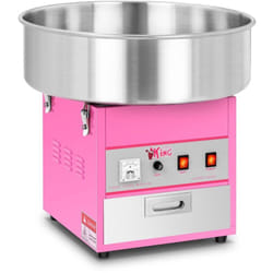 Royal Catering - Machine à Barbe à Papa Professionnelle Cuve 52 Cm 1200 Watts Cuillère Acier Rose
