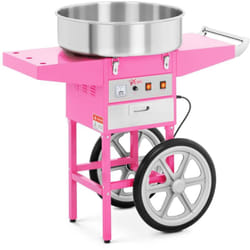 Royal Catering - Machine a Barbe a Papa Appareil a Barbapapa Acier Inox Pro +Chariot Roues 52Cm