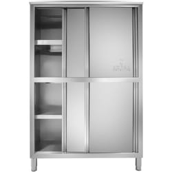 Armoire À Vaisselle 4 Étagères Portes Hauteur 180 Cm Restauration Inox