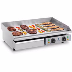 Plancha Électrique Double Lisse Grill Électrique Professionnelle Inox 4400w 75cm