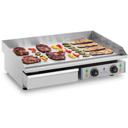 Plancha Électrique Double Lisse Grill Électrique Professionnelle Inox 4400w 75cm