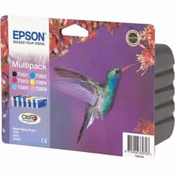 Epson Hummingbird T080740 Multipack Ink Cartridge cartouche d'encre Original Noir, Cyan, Cyan clair, Magenta clair, Magenta, Jaune