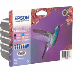 Epson Hummingbird T080740 Multipack Ink Cartridge cartouche d'encre Original Noir, Cyan, Cyan clair, Magenta clair, Magenta, Jaune