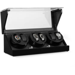 Klarstein - CA3PM Remontoir de luxe pour 6 montres 4 programmes - optique carbone