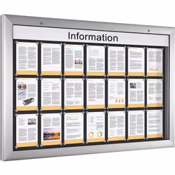 Vitrine d'affichage pour l'intérieur et l'extérieur, format horizontal, format extra-grand, l x h 1600 x 1025 mm, porte ouvra ...