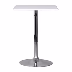 Table haute  Table de bar Altona table bistrot 60 x 60cm aspect cuir blanc NOUVEAU