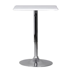 Table haute  Table de bar Altona table bistrot 60 x 60cm aspect cuir blanc NOUVEAU