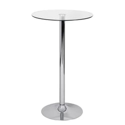 table de bar table de bar table bistro table snack métal chrome verre ronde 60 cm