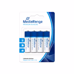 MediaRange MRBAT104, Batterie à usage unique, AA, Alcaline, 1,5 V, 4 pièce(s), 1850 mAh