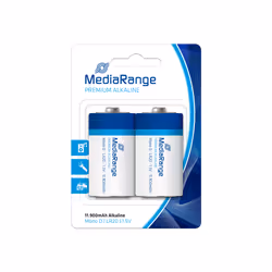 MediaRange MRBAT109, Batterie à usage unique, D, Alcaline, 1,5 V, 2 pièce(s), 11900 mAh