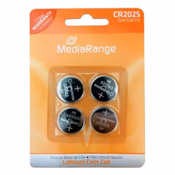 MediaRange MRBAT131, Batterie à usage unique, CR2025, Lithium, 3 V, 4 pièce(s), Pile bouton