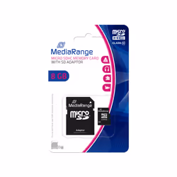 MediaRange 8GB microSDHC, 8 Go, MicroSDHC, Classe 10, Noir