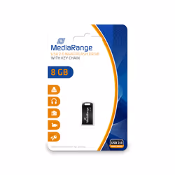 MediaRange MR920, 8 Go, USB Type-A, 2.0, 15 Mo/s, Sans capuchon, Noir
