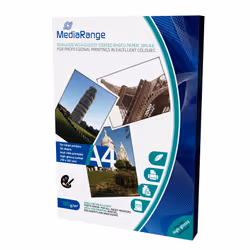 MediaRange MRINK108, Hautement brillant, 160 g/m², Jet d'encre, A4, Blanc, 50 feuilles