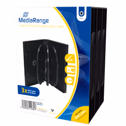 MediaRange BOX35-8, Boîtier double, 8 disques, Noir, Plastique, 120 mm, Résistant à la poussière, Résistant aux rayures