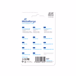 MediaRange MR962, 8 Go, SDHC, Classe 10, 15 Mo/s, 10 Mo/s, Bleu