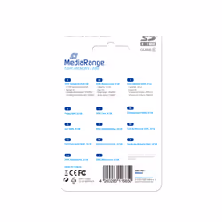 MediaRange MR964, 32 Go, SDHC, Classe 10, 45 Mo/s, 15 Mo/s, Bleu