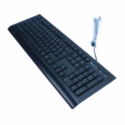 MediaRange MROS101, Taille réelle (100 %), Avec fil, USB, QWERTZ, Noir