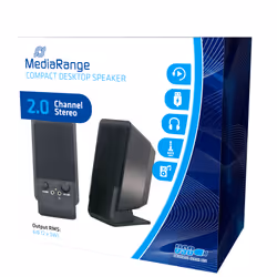 MediaRange MROS352, 1-voie, 2.0 canaux, Avec fil, 6 W, 180 - 20000 Hz, Noir
