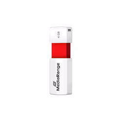 MediaRange MR970, 4 Go, USB Type-A, 2.0, 10 Mo/s, Slide, Rouge, Blanc