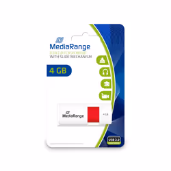 MediaRange MR970 lecteur USB flash 4 Go USB Type-A 2.0 Rouge, Blanc