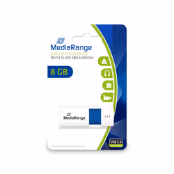 MediaRange MR971 lecteur USB flash 8 Go USB Type-A 2.0 Bleu, Blanc