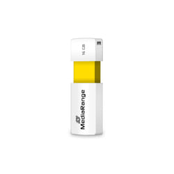 MediaRange MR972 lecteur USB flash 16 Go USB Type-A 2.0 Blanc, Jaune