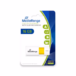MediaRange MR972 lecteur USB flash 16 Go USB Type-A 2.0 Blanc, Jaune