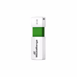 MediaRange MR973, 32 Go, USB Type-A, 2.0, 15 Mo/s, Slide, Vert, Blanc