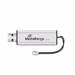 MediaRange MR918, 128 Go, USB Type-A / Micro-USB, 3.2 Gen 1 (3.1 Gen 1), 80 Mo/s, Slide, Noir, Argent