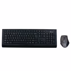 MediaRange MROS104-UK, Taille réelle (100 %), Sans fil, RF sans fil, QWERTY, Noir, Gris, Souris incluse