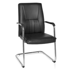 Chaises cantilever - hjh OFFICE - TILA V - Noir - similicuir